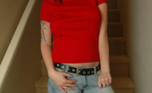 Spunky Angels Cassie Leanne 189519 Cassie Leanne Strips On The Stairs Cassietightjeans
