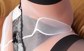 Layered Nylons Charley S 191577 Busty Brunette Charley In Sexy Layered Nylons
