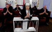 Hardcore Gang Bang 193596 Beautiful Nun Overcome By Her Immoral Desires, Gives Into Sin And Gets On Her Knees To Worship The Huge Cocks Of 5 Priests. First Gangbang And DP!
