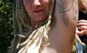 Hippie Goddess 194222 Hippie Goddess Sally Has Natural Long Blond Dreadlocks, Hairy Pits And A Scary Hairy Bush.
