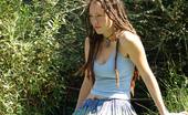 Hippie Goddess 194271 Long Dreadlocks, Beautiful, Hippie Girl With Hairy Pits And Full Bush, Outdoors.
