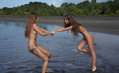Errotica Archives Adarce Antea & Nessa 196832 Naked Nymphs, Antea And Nessa, Playfully Frolicking In The Water, Their Lusciously Tanned Bodies On Full Display Erro
