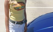 Skye Model 197371 Blonde Teen Skye Model Shows Off Her Tight Teen Body By Her Friends Car
