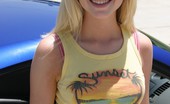 Skye Model 197371 Blonde Teen Skye Model Shows Off Her Tight Teen Body By Her Friends Car

