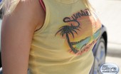 Skye Model 197371 Blonde Teen Skye Model Shows Off Her Tight Teen Body By Her Friends Car
