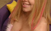 Skye Model 197424 Petite Teen Skye Shows Off Her Perfect Cleavage In Her Pink Fluff Lined Corset
