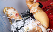 Slime Wave Gallery Th 50210 T Hot Sexy Blonde Clothed Sweetie Covered In Fake Toy Spunk
