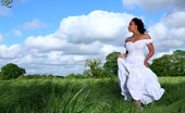 Just Danica 200555 Danica Collins Posing Outdoors In Loose Cotton Dress And Stockings
