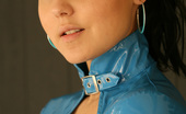 Nextdoor Models Bailey 202646 Bailey Wants To Be A A Bond Girl In Her Shiny Blue Vinyl Dress
