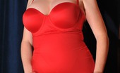 Tasty Trixie Red Power Slip 205785 Curvy Blonde Cougar In Tight Red Control Slip
