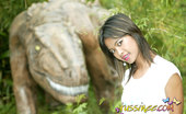 Tussinee Jurassic Park 205831 Cute Thai Model Flashing Outdoors At Theme Park And Flashes Her Nice Tits
