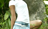 Tussinee Jurassic Park 205875 Hot Asian Teen Posing By Old Dinosaur Ruins Teasing Us
