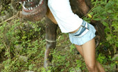 Tussinee Jurassic Park 205875 Hot Asian Teen Posing By Old Dinosaur Ruins Teasing Us

