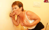 Mature Gloryhole 208771 Cockhungry Mature Slut Fed On The Toilet
