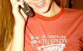 Jenny Heart 210350 Titillates Twat On Telephone
