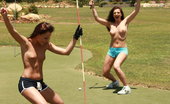 Viv Thomas Jo & Sandra Shine Topless Golfing

