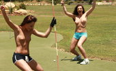 Viv Thomas Jo & Sandra Shine 218146 Topless Golfing
