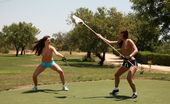 Viv Thomas Jo & Sandra Shine 218146 Topless Golfing
