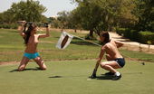 Viv Thomas Jo & Sandra Shine 218146 Topless Golfing
