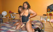 Real Black Lesbians Saphire & Shadow Cat Thick Black Bitch Shadow Cat Has A Big Strap-On Headed For Saphire'S Wet Snatch