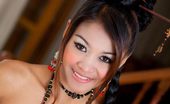 Asian Suck Dolls Tong 219697 Very Petite Thai Girl Tong Strips Out Of Her Traditional Dress
