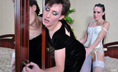 Strapon Sissies Evelina & Jack 220331 Smartened Sissy In A Little Black Dress Lets His Girl Fuck Him Up The Ass
