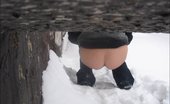 Piss Hunters Pissing On The Snow
