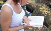 Real Squirt Kream 227636 Kream Squirts Fem Cum In The Woods While Reading A Book In This Photo Set
