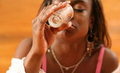 Ebony Cum Dumps Lil Bit 228815 Thirsty Black Hooker Drinks A Cum Cocktail
