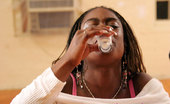 Ebony Cum Dumps Lil Bit 228815 Thirsty Black Hooker Drinks A Cum Cocktail
