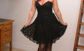 Stiletto Girl 230702 Jackie In Little Black Dress And Black Stockings
