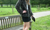 Stiletto Girl 230891 Sexy Kim Posing Outdoors In A Fur Coat And Some Sexy High Heels
