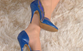 Stiletto Girl 230902 These Are Some Beautiful Blue High Heel Stilettos Worn By A Horny Blonde
