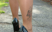Stiletto Girl 230916 Donna Is Posing Outside In Her Very Horny High Heels And Short Skirt.

