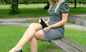 Stiletto Girl 230921 Sultry Blonde With Great Smile Posing Outdoors In Her High Heels.
