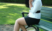 Stiletto Girl 230973 Dark Haired Office Babe Nicola Goes For A Stroll Round The Park At Lunch, To Show Off Her Short Black Shirt And Tall Stiletto Shoes
