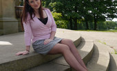 Stiletto Girl 230984 Gorgeous Busty Sara Visits A Monument And Invites You To Watch Her In Her Lovely White Stilettos
