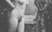 Vintage Classic Porn 233380 Naughty Vintage Ladies Posing Nude Outside In The Garden
