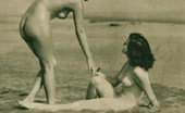 Vintage Classic Porn 233399 Several Sixties Beach Babes Posing Naked On A Public Beach
