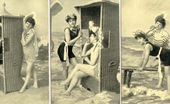 Vintage Classic Porn 233485 Several Original Shots From The 1920 At The Local Beach
