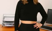Only Melanie 233984 Sexy Blonde Mel Looks Delightful As She Teases Her Way Out Of Her Sexy Black Secretary Outfit Exposing Her Cute Blue Lingerie (Non Nude)
