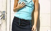 Only Melanie 234151 Denim Skirt And Tight Top (Non Nude)
