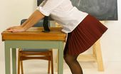 Only Melanie 234155 Melanie In Mini Skirt College Uniform With Black Stockings (Non Nude)
