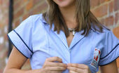 Only Melanie 234160 Melanie In Mail Girl Outfit With Very Short Skirt (Non Nude)
