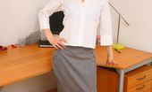 Only Melanie 234171 Sexy Secretary Mel Seductively Teases Her Way From Her Outfit In The Office Revealing Her Gorgeous Blue Lingerie
