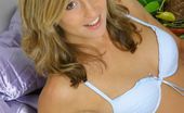 Only Melanie 234245 Grogeous Mel In Sexy Blue Lingerie And Stockings
