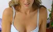 Only Melanie 234245 Grogeous Mel In Sexy Blue Lingerie And Stockings
