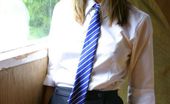 Only Melanie 234301 Melanie Looking Cheeky In A St. Trinians Style College Uniform.
