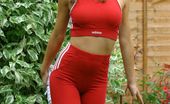 Only Melanie 234311 Melanie In A Sexy Red Gym Kit.
