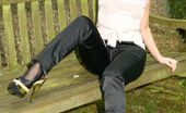 Only Silk And Satin Carla 234379 Breathtaking Carla In Casual Trousers And Tight Top. (Non Nude)
